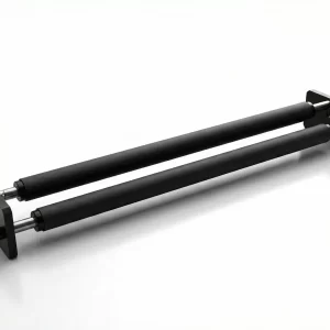 base de rodillos tensadores de máquina bolseadora Mamata en aluminio con baleros y bases de acero con acabado anodizado color negro